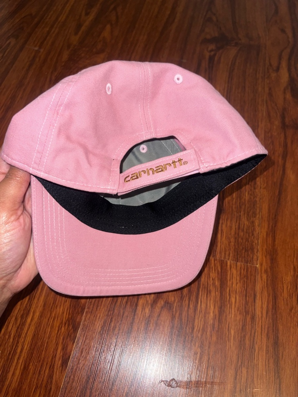 Carhartt Pink Canvas Baseball Cap with Leather Patch - Picture 3 of 4